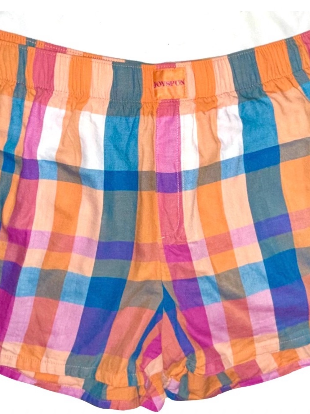 Joyspun Women’s Multicolored Plaid Pajama Shorts with Pockets